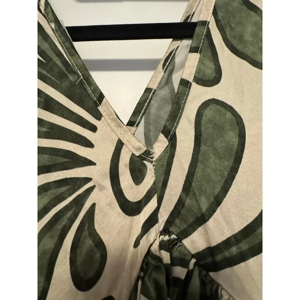 Botanical green and cream maxi dress - Picture 4 of 6